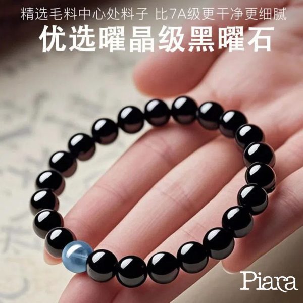5A Aquamarine beads glisten with calming Water-element energy, perfect for emotional harmony.