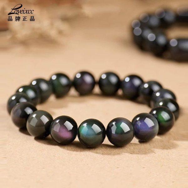 PIARA Natural Obsidian & 5A Aquamarine Bracelet – - Image 2