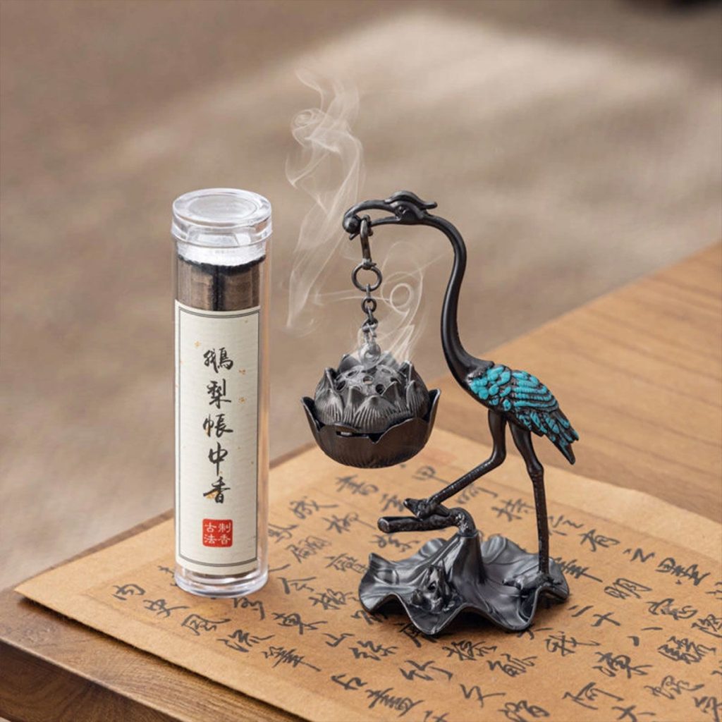 Crane Lotus Hanging Incense Burner image 13, showing product details and features.*