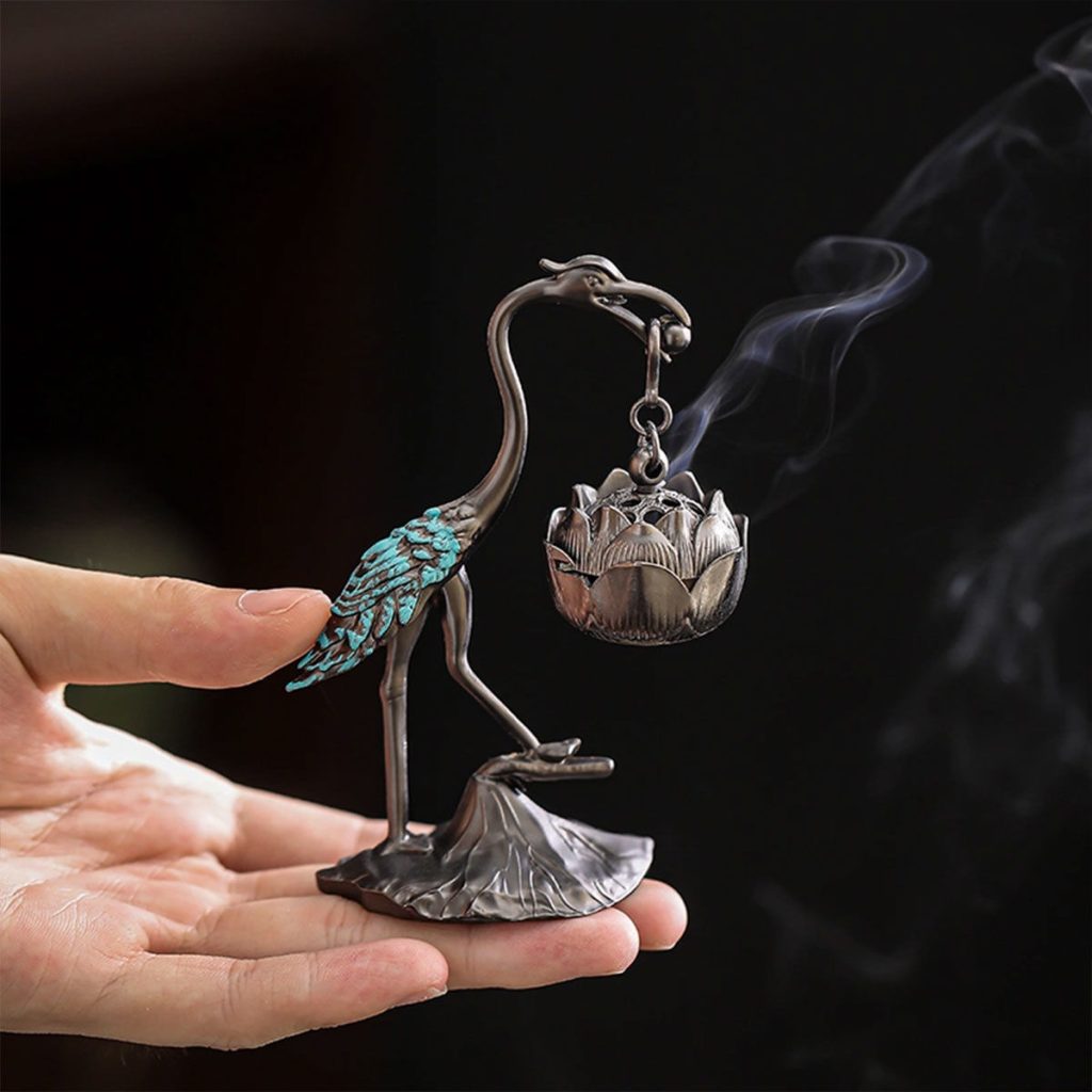 Crane Lotus Hanging Incense Burner image 16, showing product details and features.*