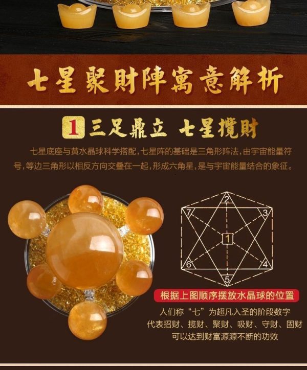 Fortune Citrine Crystal Seven-Star Feng Shui Sp... image 8, showing product details and features.*
