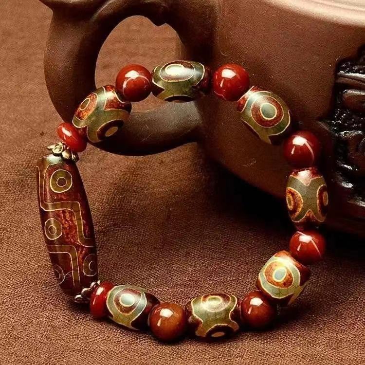 Natural Red Dragon Vein Agate Bracelet-Wealth, Positivity, and Balance