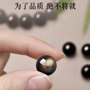 KMONADO Golden Sheen Obsidian Bracelet image 6, showing product details and features.*