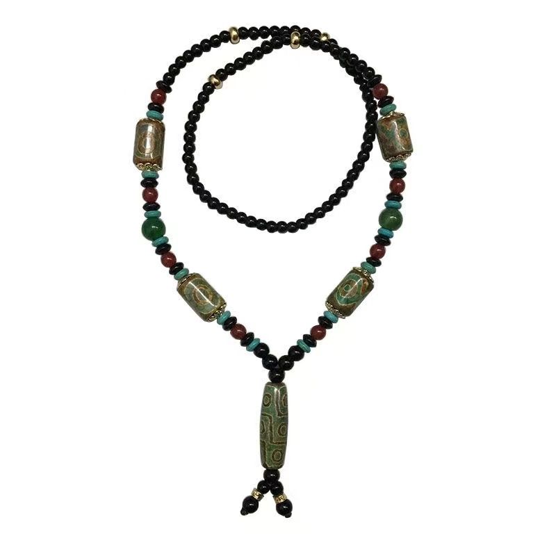 Nine-Eye Dzi Bead Necklace Pendant image 5, showing product details and features.*