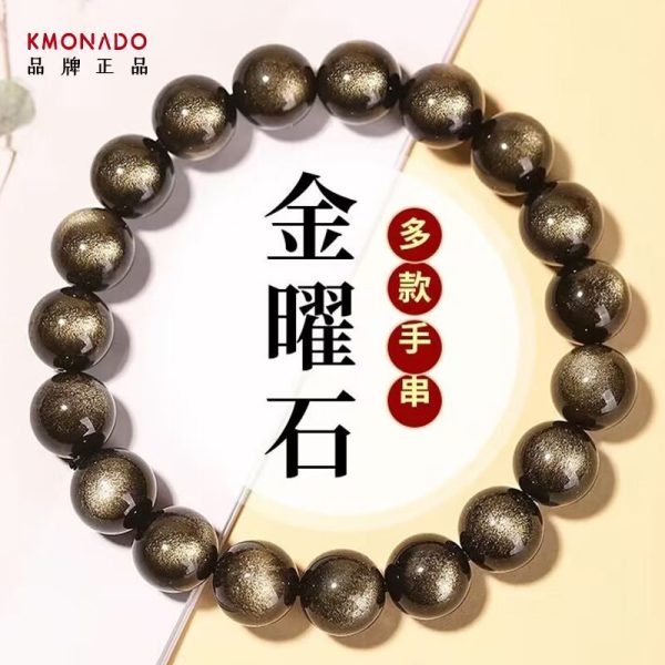 Sleek unisex design featuring 6mm glossy obsidian beads, ideal for attracting prosperity and confidence.