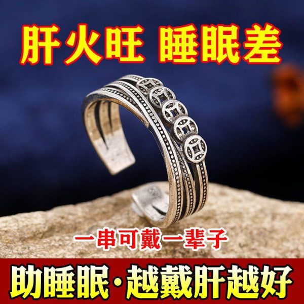 Stylish silver ring worn on hand, perfect for daily luck enhancement and professional settings.