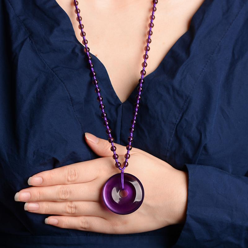 Amethyst Peace Knot Pendant Necklace