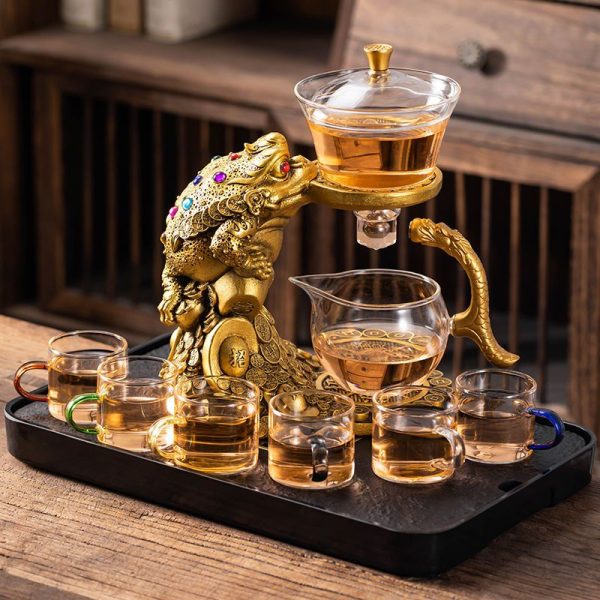 Wealth Toad Glass Automatic Tea Set Prosperity... image 9, showing product details and features.*