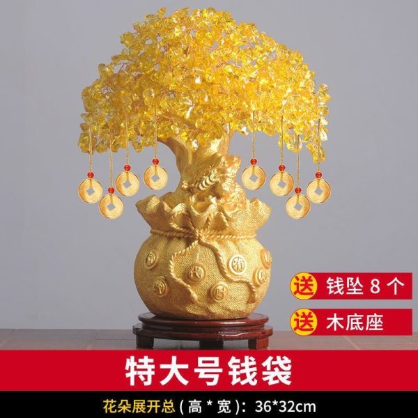 Yellow Crystal Money Tree Ornament image 5, showing product details and features.*