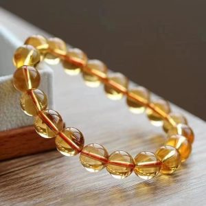 Elegant unisex citrine bracelet, expertly crafted to enhance Feng Shui wealth and positivity