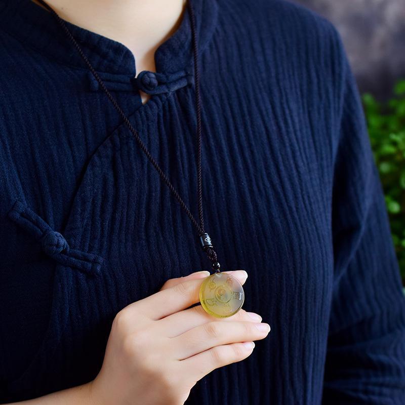 Elegant unisex necklace designed for daily wear, attracting luck while warding off negativity.
