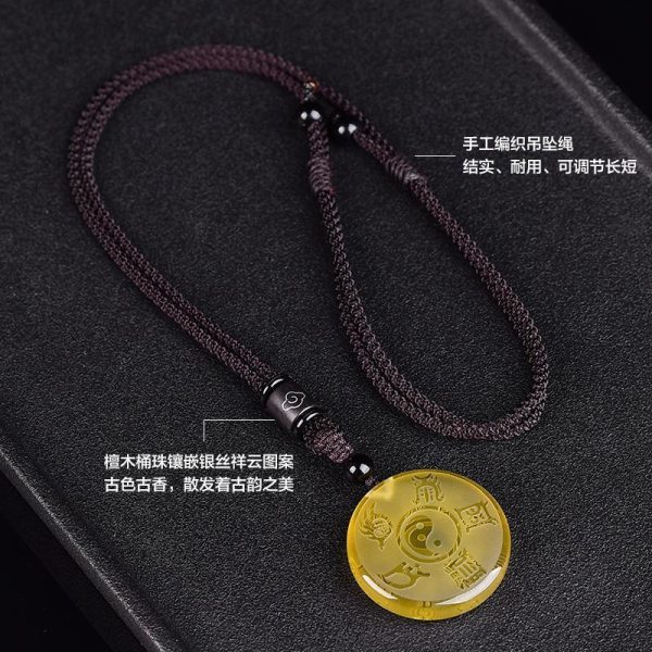 Handcrafted brass-framed citrine talisman, blending Feng Shui prosperity with spiritual guardianship.